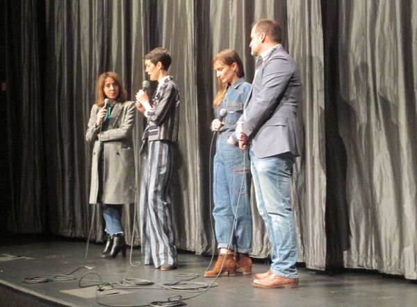 MA director Celia Rowlson-Hall with Anne-Katrin Titze, editor Iva Radivojevic and DP Ian Bloom at IFC Center